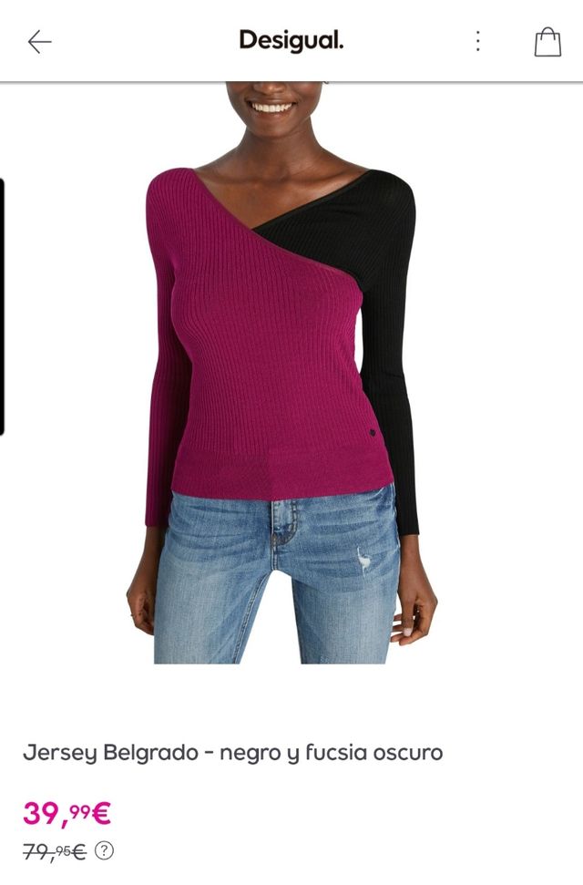 Top doble uno negro y otro fucsia Desigual