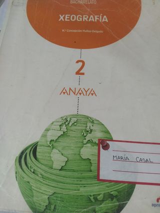 libro de xeografia, bachillerato, 2