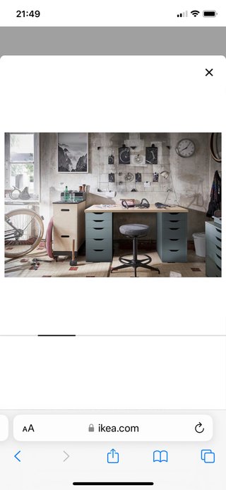 DOS CAJONERAS ALEX IKEA GRIS NEGRA