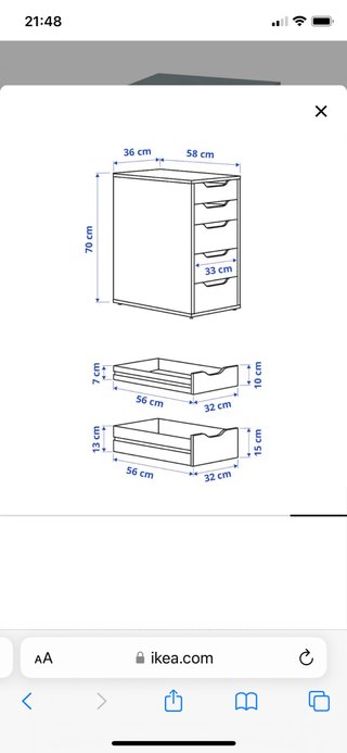 DOS CAJONERAS ALEX IKEA GRIS NEGRA