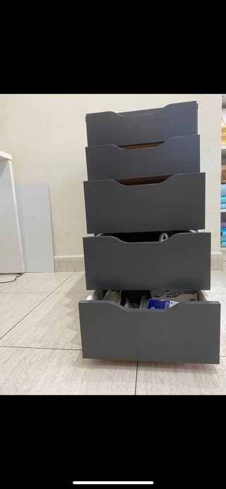 DOS CAJONERAS ALEX IKEA GRIS NEGRA