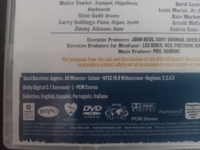 DVD Tributo James Taylor Sting, Springsteen...)