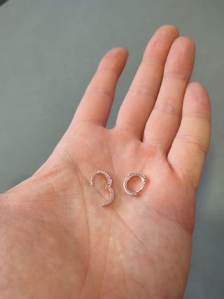Pendientes pequeños Chapado en Oro Rosa 18k 