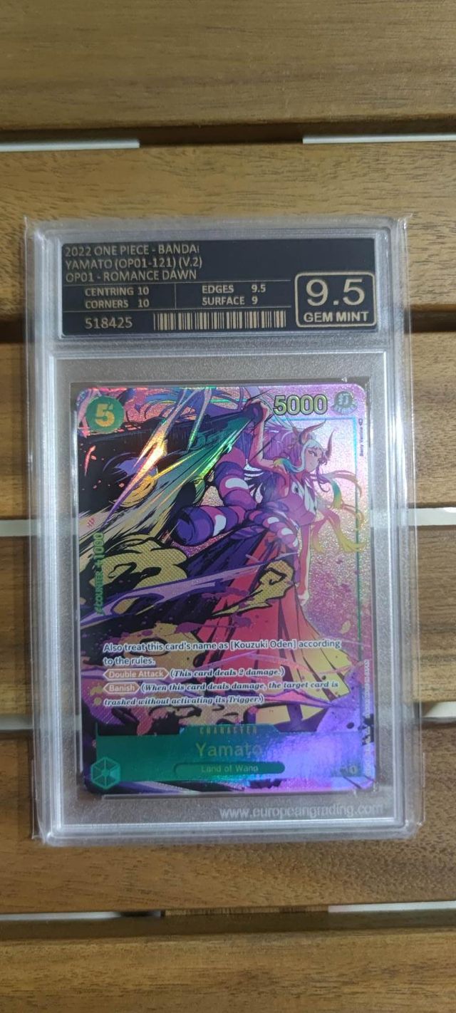 YAMATO (OP01-121) (V.2) 9.5 GEM MINT Grading