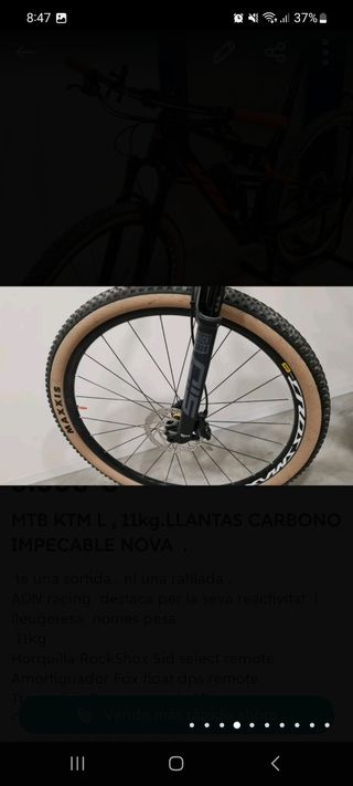 KTM) PARA ESTRENAR TALLA L 11 KG LLANTAS CARBONON