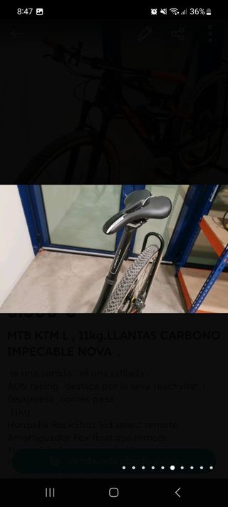 KTM) PARA ESTRENAR TALLA L 11 KG LLANTAS CARBONON