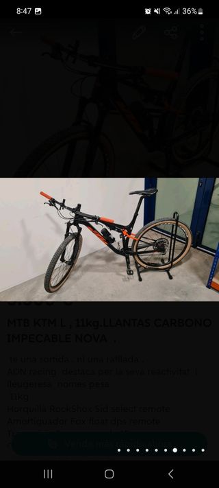 KTM) PARA ESTRENAR TALLA L 11 KG LLANTAS CARBONON