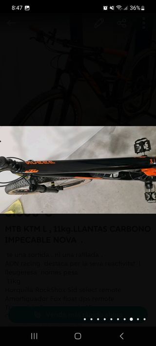 KTM) PARA ESTRENAR TALLA L 11 KG LLANTAS CARBONON