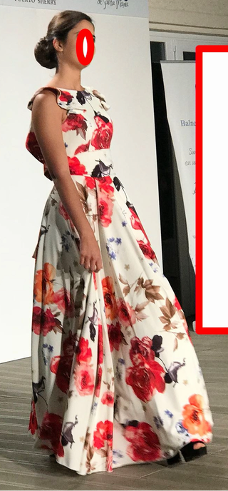 Vestido Largo Blanco/Estampado Floral Fiesta o Cóc