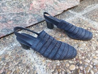 Zapatos piel T40 azul marino