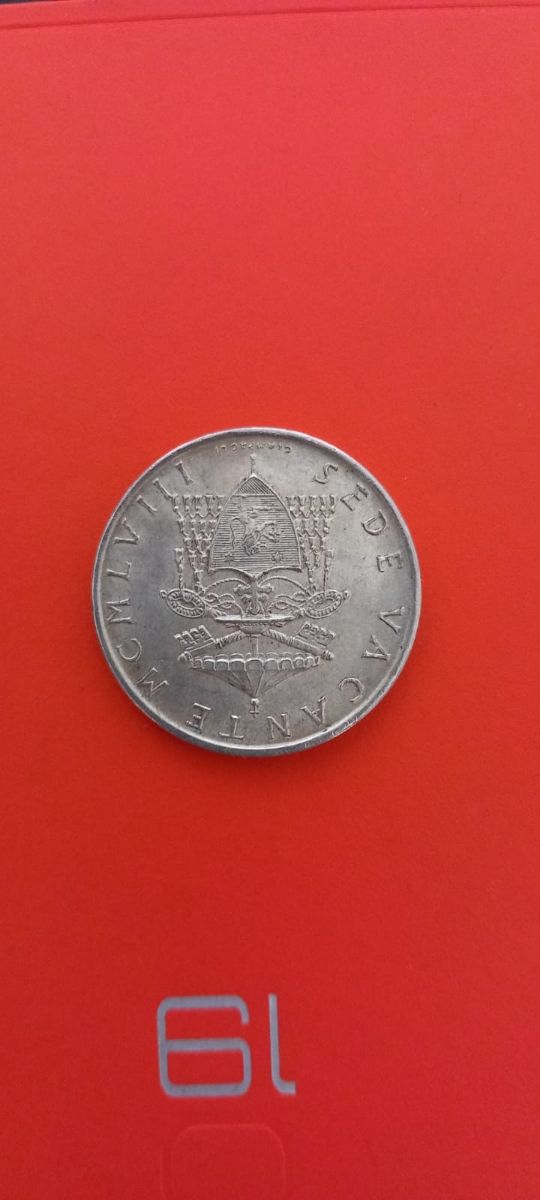 Moneta 500 lire sede vacante Vaticano 1958 rara SP