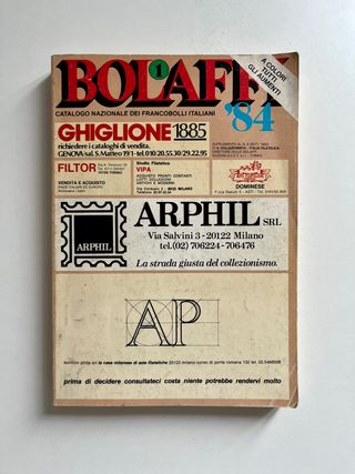 Bolaffi '84. Set 4 volumi catalogo francobolli