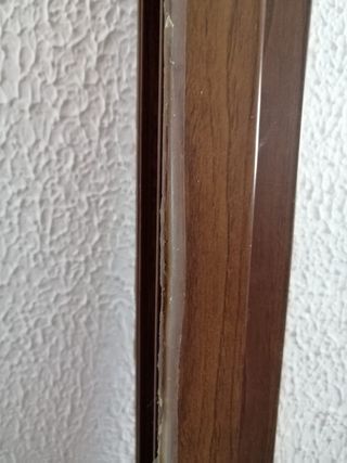 puerta ventana corredera de aluminio color madera