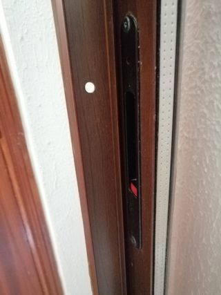 puerta ventana corredera de aluminio color madera