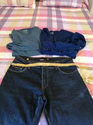 Lote de pantalón vaquero+2 camisetas.