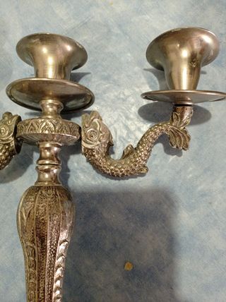 juego plateado centro mesa