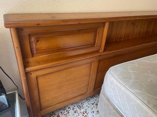 Cabecero madera de pino con doble repisa