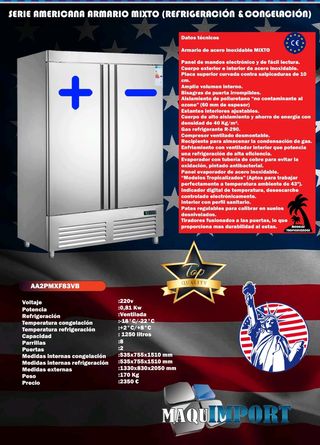 Armario de Refrigeración y Congelación Inox