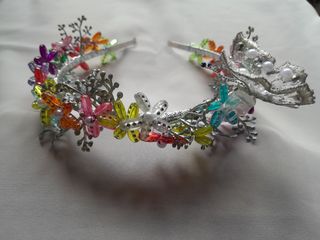 Diadema/ tiara infantil de flores de colores 