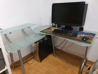 Pack Dos mesas ordenador vidrio templado