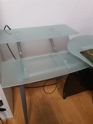 Pack Dos mesas ordenador vidrio templado