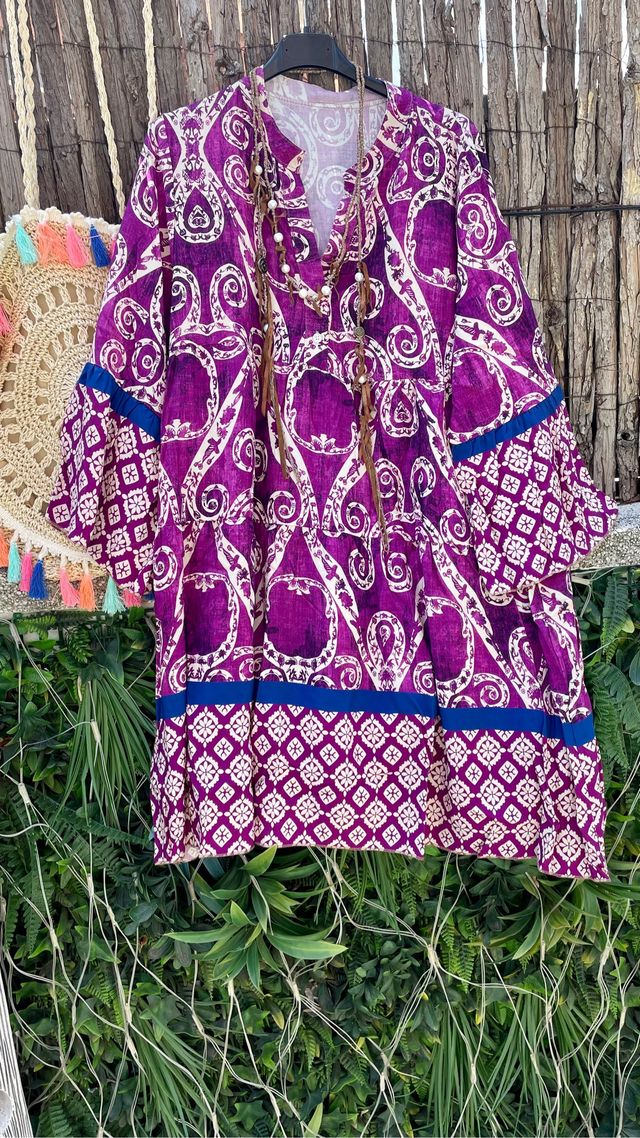 Vestido morado viscosa