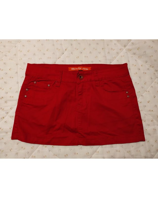 Minigonna rossa in cotone Taglia L