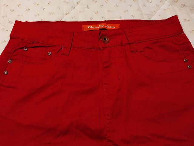 Minigonna rossa in cotone Taglia L