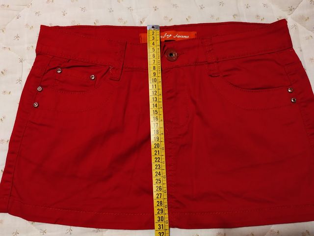 Minigonna rossa in cotone Taglia L