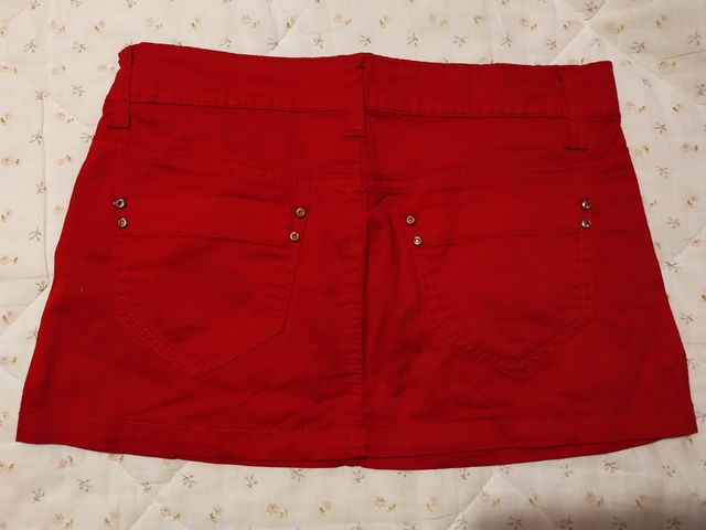 Minigonna rossa in cotone Taglia L