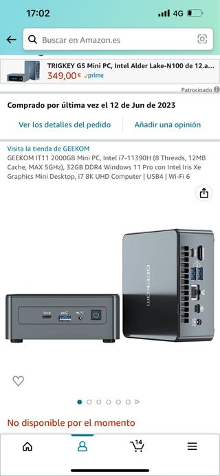 2 módulos de memoria RAM de 16GB cada uno.