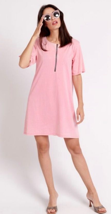 Vestido rosa efecto desgastado