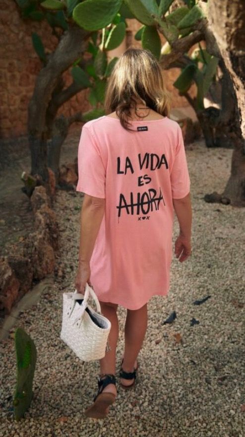 Vestido rosa efecto desgastado