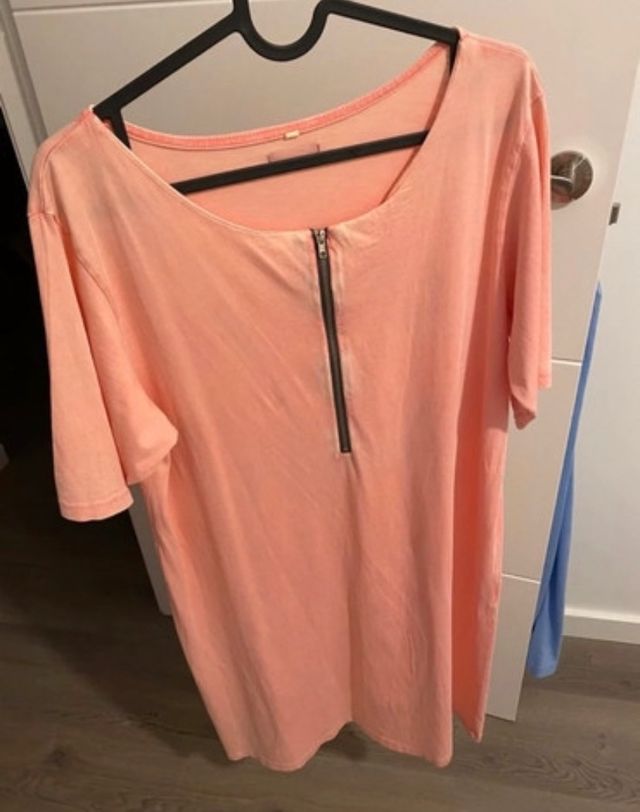 Vestido rosa efecto desgastado