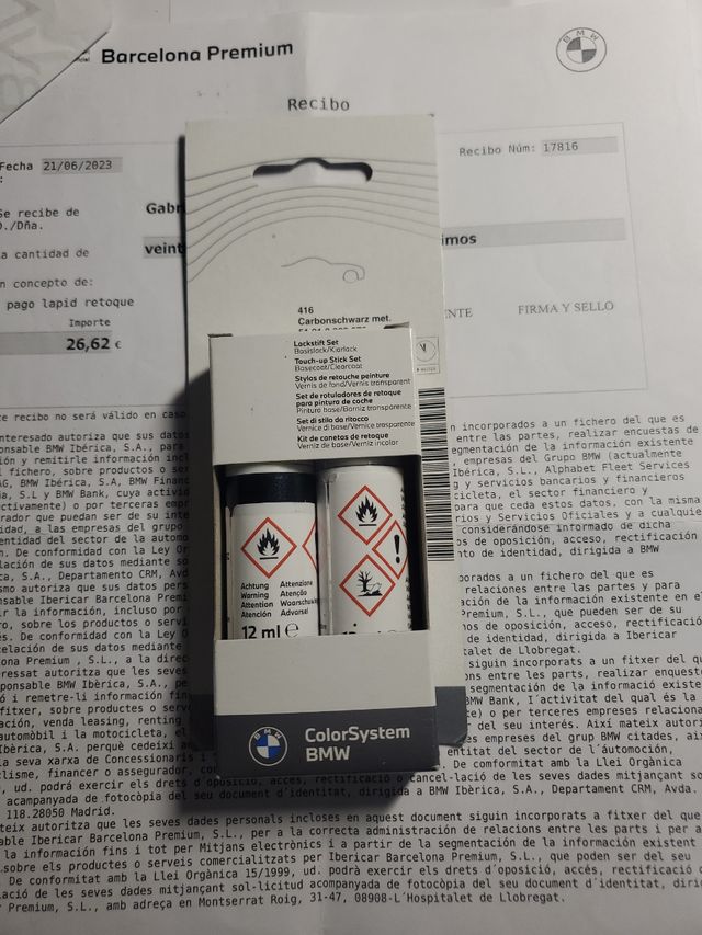 Lapiz Retoques para BMW
Color Carbonschwarz met.