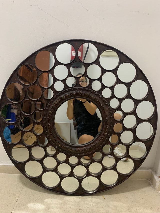 Espejo redondo forja industrial