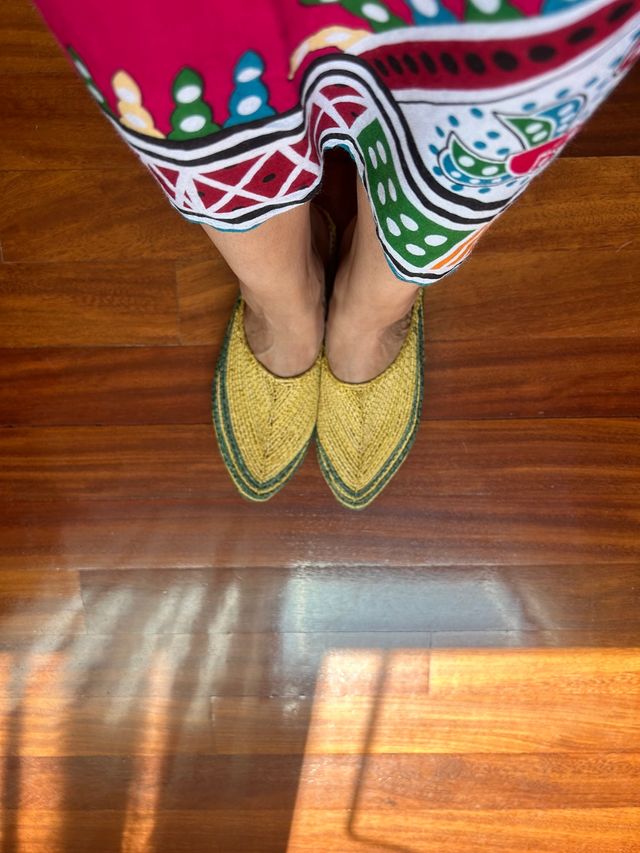 Calzado de rafia marroquí