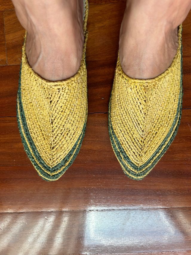 Calzado de rafia marroquí