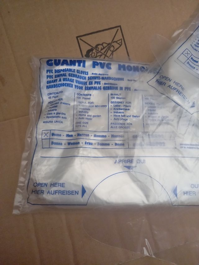 Guanti pvc monouso plastica 500pezzi