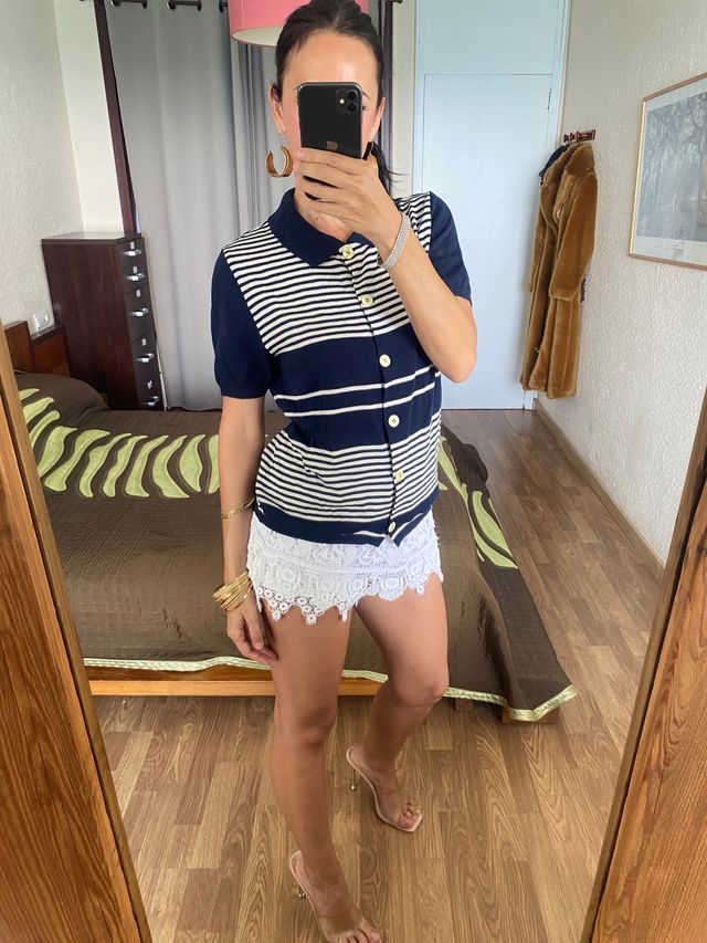 Suéter abotonado rayas marineras Hector de Mora L