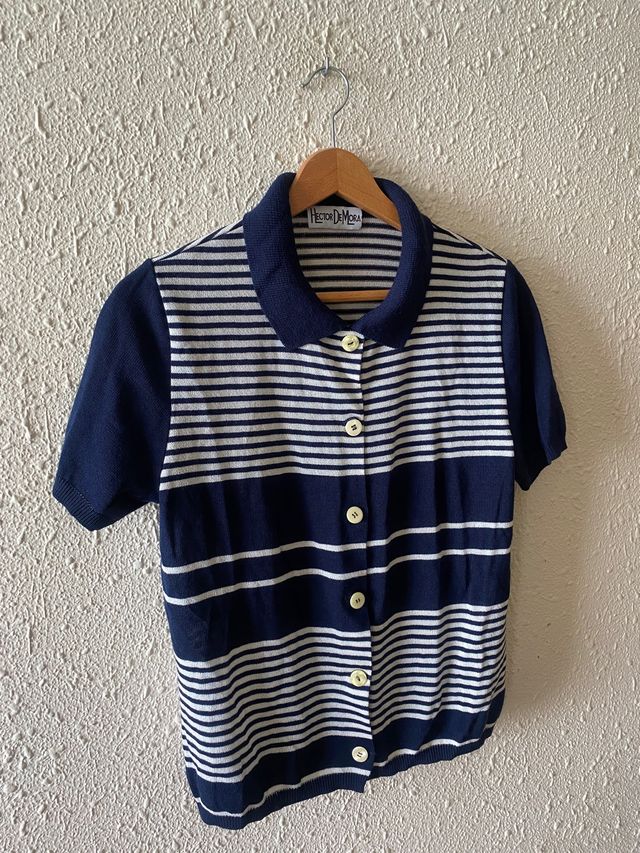 Suéter abotonado rayas marineras Hector de Mora L