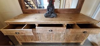 Mueble Recibidor Wabi Sabi Madera Maciza 