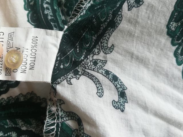 Camisa vintage blanca y verde talla M nueva