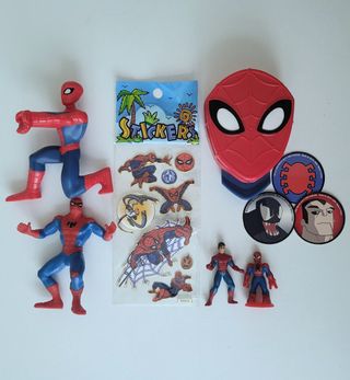 Lote Spiderman.PVC Comics spain 87,pegatinas 90s..