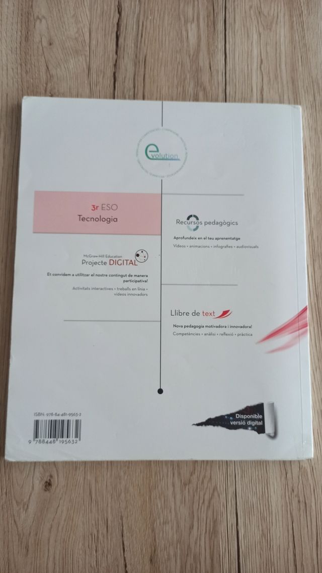 Libro Tecnologia 3 ESO. ISBN 9788448195632