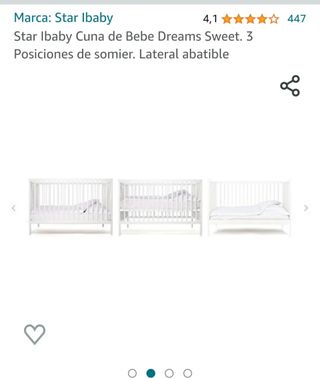 Cuna blanca + colchón