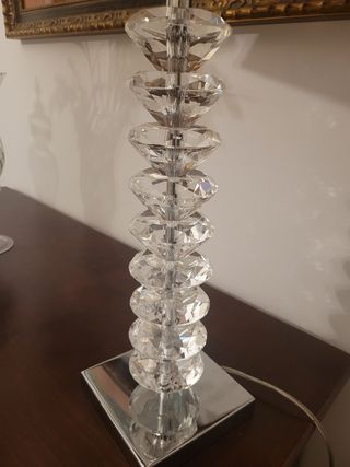 Pie lámpara sobremesa cristal tallado