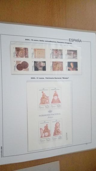 ESPAÑA AÑOS 2003/2004 MONTADOS EN ALBUM Y HOJAS