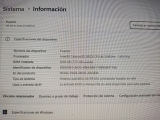 Ordenador HP. All in One HD 22AB