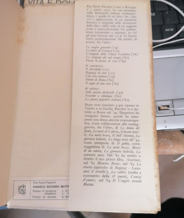 IL VANGELO SECONDO MATTEO. di Pasolini. Usato